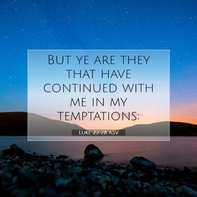 Picture 07 - Luke 22:28 ASV - But ye are they that have continued with me in my - Bible Verse Picture