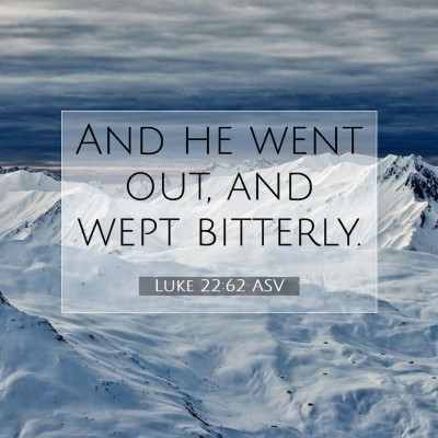 Picture 07 - Luke 22:62 ASV - And he went out, and wept - Bible Verse Picture