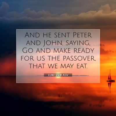 Picture 07 - Luke 22:8 ASV - And he sent Peter and John, saying, Go and make - Bible Verse Picture