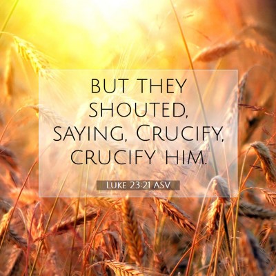 Picture 07 - Luke 23:21 ASV - but they shouted, saying, Crucify, crucify - Bible Verse Picture
