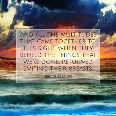 Picture 07 - Luke 23:48 ASV - And all the multitudes that came together to this - Bible Verse Picture