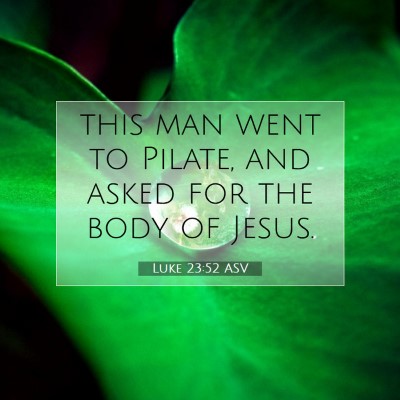 Picture 07 - Luke 23:52 ASV - this man went to Pilate, and asked for the body - Bible Verse Picture