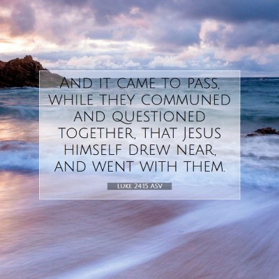 Picture 07 - Luke 24:15 ASV - And it came to pass, while they communed and - Bible Verse Picture