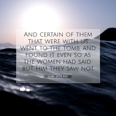 Picture 07 - Luke 24:24 ASV - And certain of them that were with us went to the - Bible Verse Picture