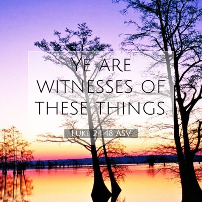 Picture 07 - Luke 24:48 ASV - Ye are witnesses of these - Bible Verse Picture