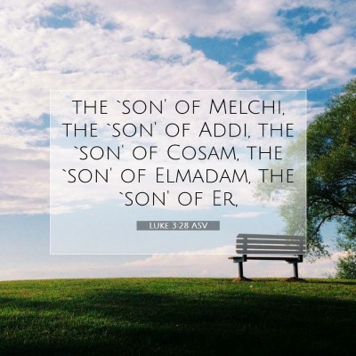Picture 07 - Luke 3:28 ASV - the `son' of Melchi, the `son' of Addi, the `son' - Bible Verse Picture
