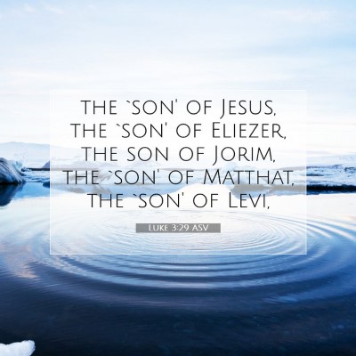Picture 07 - Luke 3:29 ASV - the `son' of Jesus, the `son' of Eliezer, the son - Bible Verse Picture