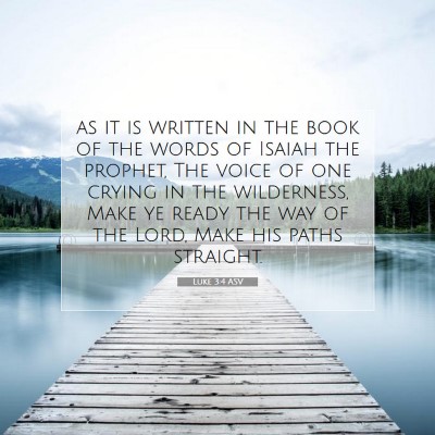 Picture 07 - Luke 3:4 ASV - as it is written in the book of the words of - Bible Verse Picture