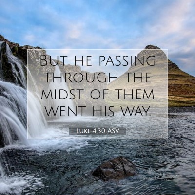Picture 07 - Luke 4:30 ASV - But he passing through the midst of them went his - Bible Verse Picture