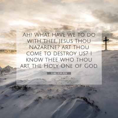 Picture 07 - Luke 4:34 ASV - Ah! what have we to do with thee, Jesus thou - Bible Verse Picture
