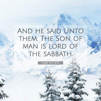 Picture 07 - Luke 6:5 ASV - And he said unto them, The Son of man is lord of - Bible Verse Picture