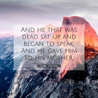 Picture 07 - Luke 7:15 ASV - And he that was dead sat up, and began to speak. - Bible Verse Picture