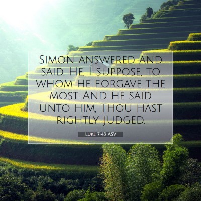 Picture 07 - Luke 7:43 ASV - Simon answered and said, He, I suppose, to whom - Bible Verse Picture