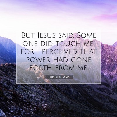 Picture 07 - Luke 8:46 ASV - But Jesus said, Some one did touch me; for I - Bible Verse Picture