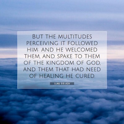 Picture 07 - Luke 9:11 ASV - But the multitudes perceiving it followed him: - Bible Verse Picture