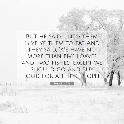 Picture 07 - Luke 9:13 ASV - But he said unto them, Give ye them to eat. And - Bible Verse Picture