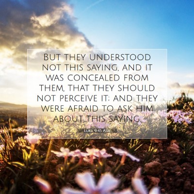Picture 07 - Luke 9:45 ASV - But they understood not this saying, and it was - Bible Verse Picture