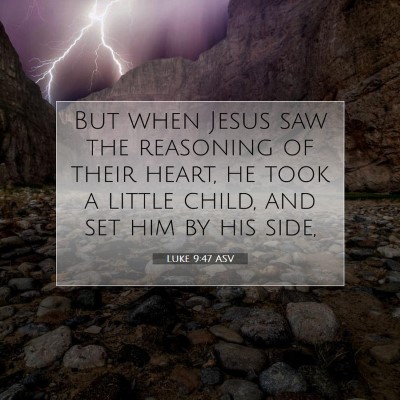 Picture 07 - Luke 9:47 ASV - But when Jesus saw the reasoning of their heart, - Bible Verse Picture