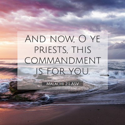 Picture 07 - Malachi 2:1 ASV - And now, O ye priests, this commandment is for - Bible Verse Picture