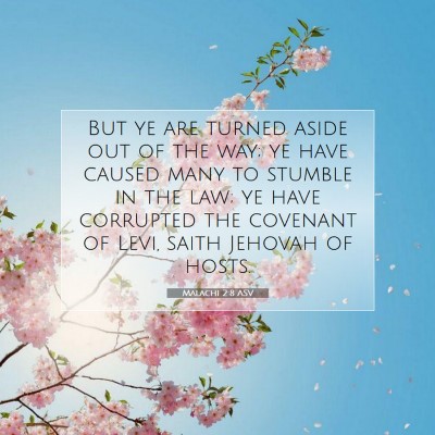 Picture 07 - Malachi 2:8 ASV - But ye are turned aside out of the way; ye have - Bible Verse Picture