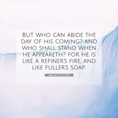 Picture 07 - Malachi 3:2 ASV - But who can abide the day of his coming? and who - Bible Verse Picture