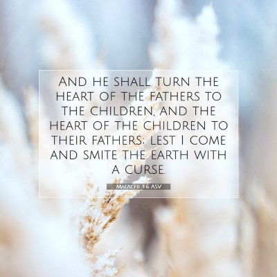 Picture 07 - Malachi 4:6 ASV - And he shall turn the heart of the fathers to the - Bible Verse Picture