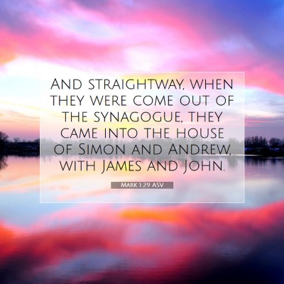 Picture 07 - Mark 1:29 ASV - And straightway, when they were come out of the - Bible Verse Picture