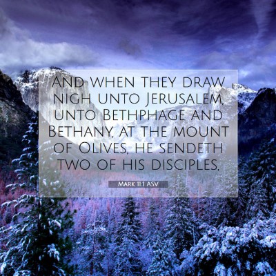 Picture 07 - Mark 11:1 ASV - And when they draw nigh unto Jerusalem, unto - Bible Verse Picture
