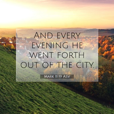 Picture 07 - Mark 11:19 ASV - And every evening he went forth out of the - Bible Verse Picture