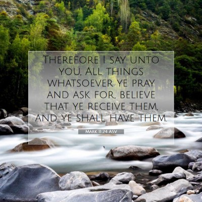 Picture 07 - Mark 11:24 ASV - Therefore I say unto you, All things whatsoever - Bible Verse Picture