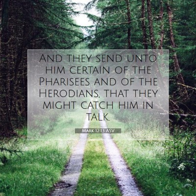 Picture 07 - Mark 12:13 ASV - And they send unto him certain of the Pharisees - Bible Verse Picture