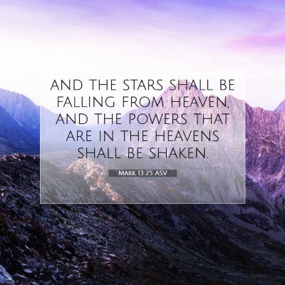 Picture 07 - Mark 13:25 ASV - and the stars shall be falling from heaven, and - Bible Verse Picture