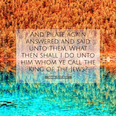 Picture 07 - Mark 15:12 ASV - And Pilate again answered and said unto them, - Bible Verse Picture