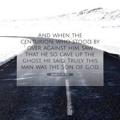 Picture 07 - Mark 15:39 ASV - And when the centurion, who stood by over against - Bible Verse Picture