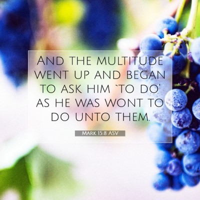 Picture 07 - Mark 15:8 ASV - And the multitude went up and began to ask him - Bible Verse Picture