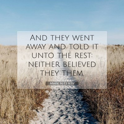 Picture 07 - Mark 16:13 ASV - And they went away and told it unto the rest: - Bible Verse Picture
