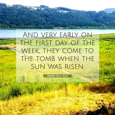Picture 07 - Mark 16:2 ASV - And very early on the first day of the week, they - Bible Verse Picture