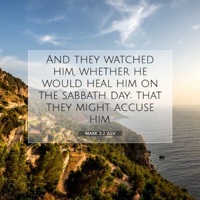 Picture 07 - Mark 3:2 ASV - And they watched him, whether he would heal him - Bible Verse Picture