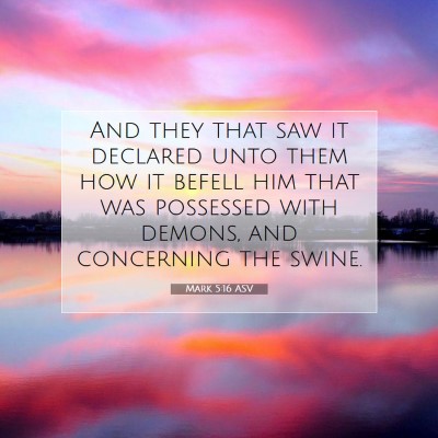 Picture 07 - Mark 5:16 ASV - And they that saw it declared unto them how it - Bible Verse Picture