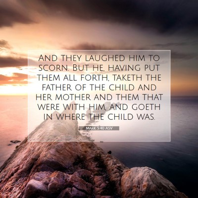 Picture 07 - Mark 5:40 ASV - And they laughed him to scorn. But he, having put - Bible Verse Picture