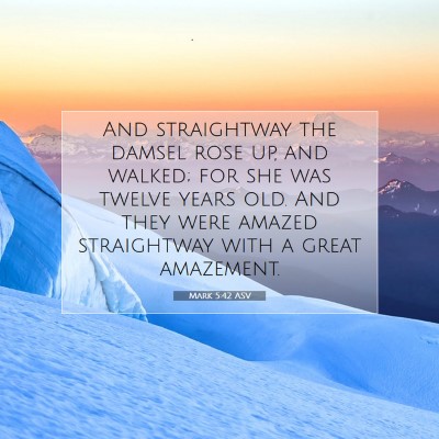 Picture 07 - Mark 5:42 ASV - And straightway the damsel rose up, and walked; - Bible Verse Picture