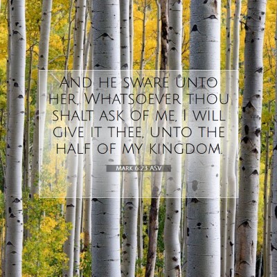 Picture 07 - Mark 6:23 ASV - And he sware unto her, Whatsoever thou shalt ask - Bible Verse Picture
