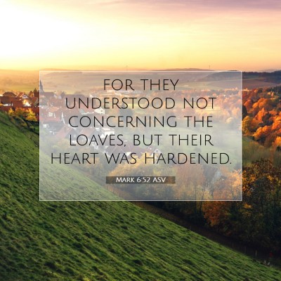 Picture 07 - Mark 6:52 ASV - for they understood not concerning the loaves, - Bible Verse Picture
