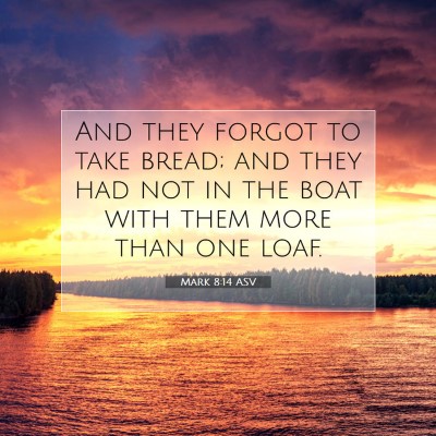 Picture 07 - Mark 8:14 ASV - And they forgot to take bread; and they had not - Bible Verse Picture