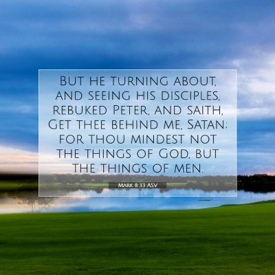 Picture 07 - Mark 8:33 ASV - But he turning about, and seeing his disciples, - Bible Verse Picture