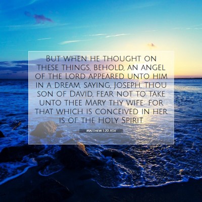 Picture 07 - Matthew 1:20 ASV - But when he thought on these things, behold, an - Bible Verse Picture