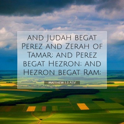 Picture 07 - Matthew 1:3 ASV - and Judah begat Perez and Zerah of Tamar; and - Bible Verse Picture