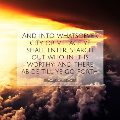 Picture 07 - Matthew 10:11 ASV - And into whatsoever city or village ye shall - Bible Verse Picture