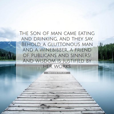 Picture 07 - Matthew 11:19 ASV - The Son of man came eating and drinking, and they - Bible Verse Picture