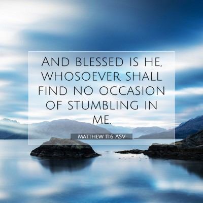 Picture 07 - Matthew 11:6 ASV - And blessed is he, whosoever shall find no - Bible Verse Picture